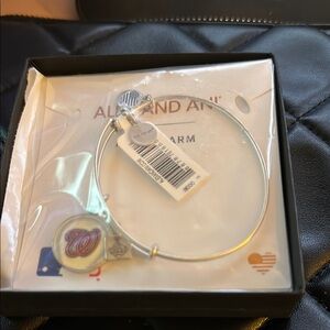Alex and Ani Silver Baseball Charm Bracelet